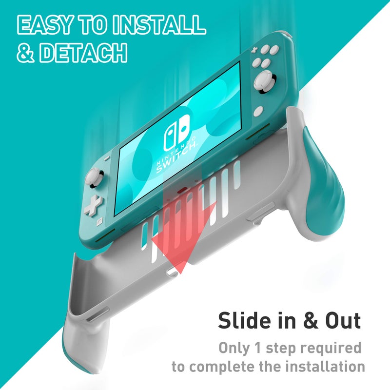 JUSPRO Grip for Nintendo Switch Lite, Ergonomic Comfort Handheld Protective Gaming Case Portable Cover Accessories Compatible with Nintendo Switch Lite - Image 3